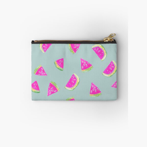 Item preview, Hand Painted Watercolor Pink Watermelon  on blue - Patterned designed and sold by aneladesigns.