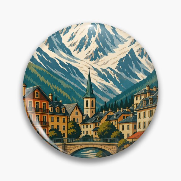 Item preview, Chamonix France Travel Souvenir - Retro Illustration designed and sold by VisualArtsOasis.