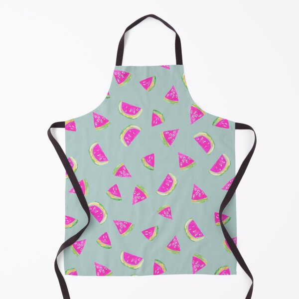 Item preview, Hand Painted Watercolor Pink Watermelon on blue - Patterned designed and sold by aneladesigns.