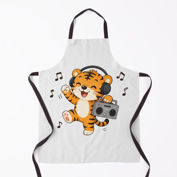 Item preview, Cute Tiger Listening to Music Kawaii Retro Boombox designed and sold by Seculinator.