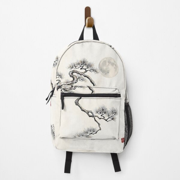Item preview, ​Tranquil Moon and Majestic Pine - Minimalist Zen Ink Painting designed and sold by SOOstudio73.