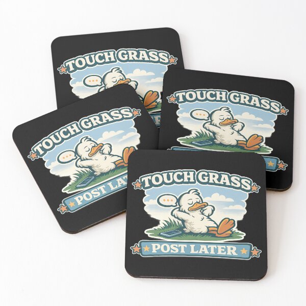 Item preview, Touch Grass Post Later Funny Social Media Duck designed and sold by TeeTimeTreasure.