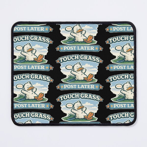 Item preview, Touch Grass Post Later Funny Social Media Duck designed and sold by TeeTimeTreasure.