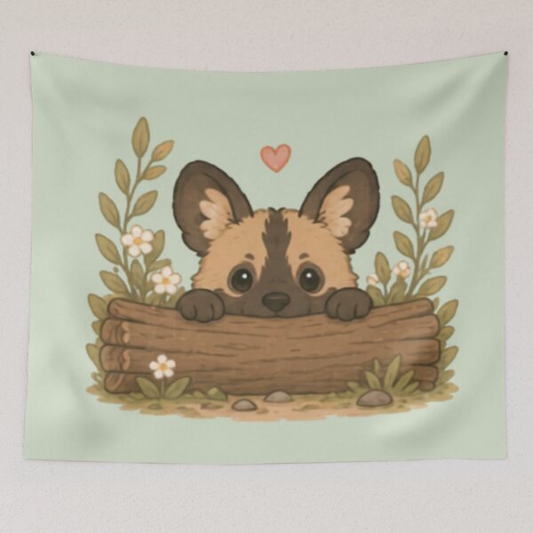 Item preview, Peekaboo African Wild Dog designed and sold by MellowMunchkins.