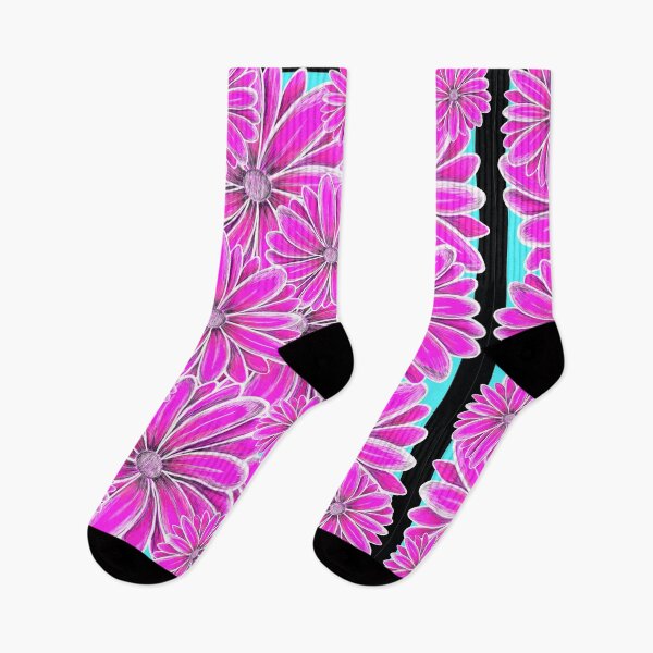 Item preview, Electric Bloom: Neon Pink Daisy Garden designed and sold by ArtflyStudio.