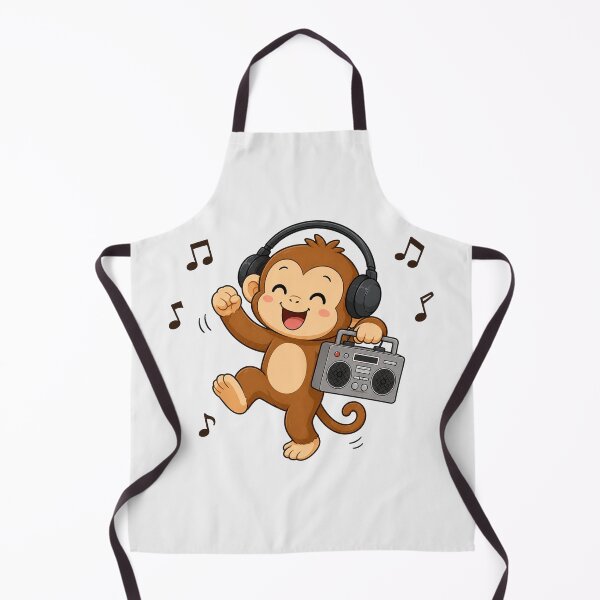Item preview, Cute Monkey Listening to Music Kawaii Retro Boombox designed and sold by Seculinator.
