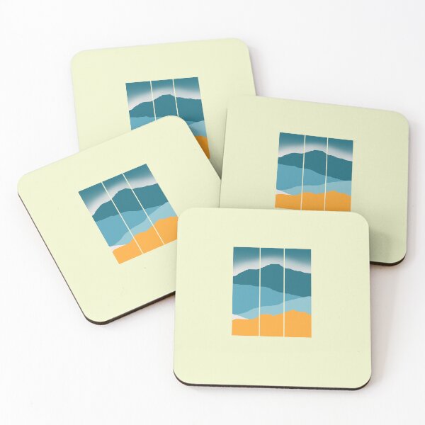Item preview, Minimalist Blue and Gold Mountain Triptych designed and sold by SeJaa.