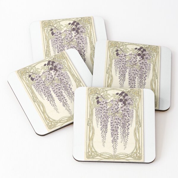 Item preview, Art Nouveau Wisteria Panel in Gold designed and sold by PictorialWhimsy.