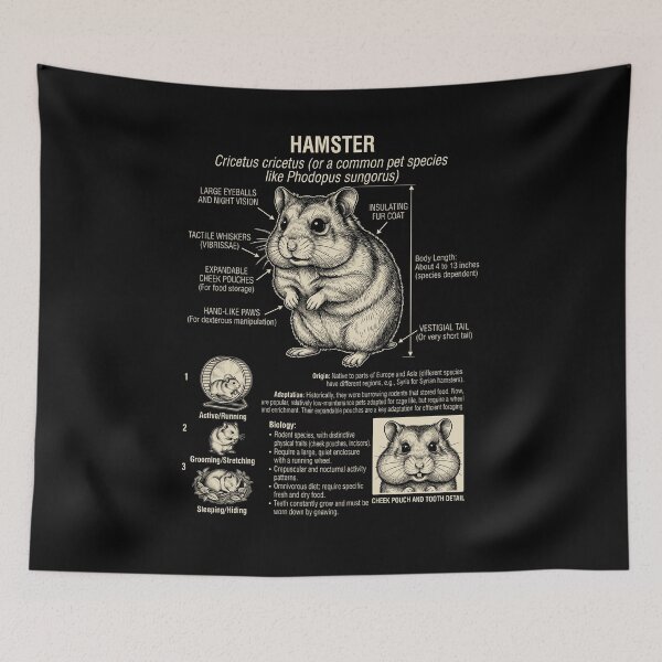 Item preview, Hamster Scientific Anatomy Biology Animal Lover designed and sold by Kimberley King Art  King Art.