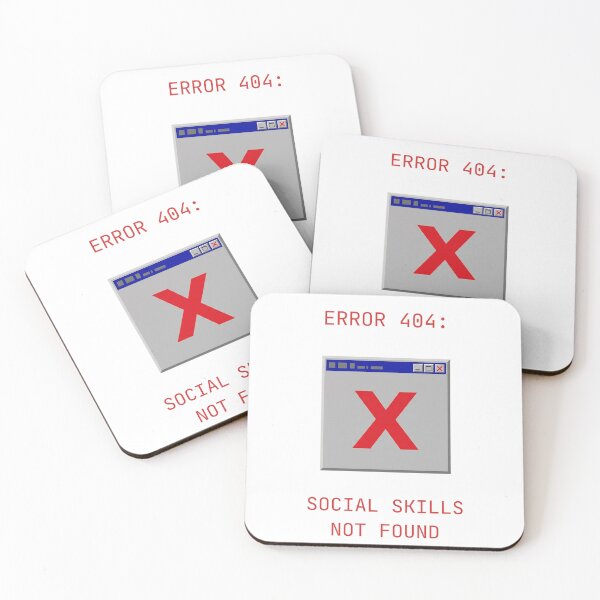 Item preview, Error 404 Social Skills Not Found Funny Introvert Tech designed and sold by SW Shop.