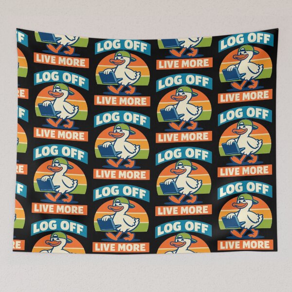Item preview, Log Off Live More Funny Duck Digital Detox Design designed and sold by TeeTimeTreasure.