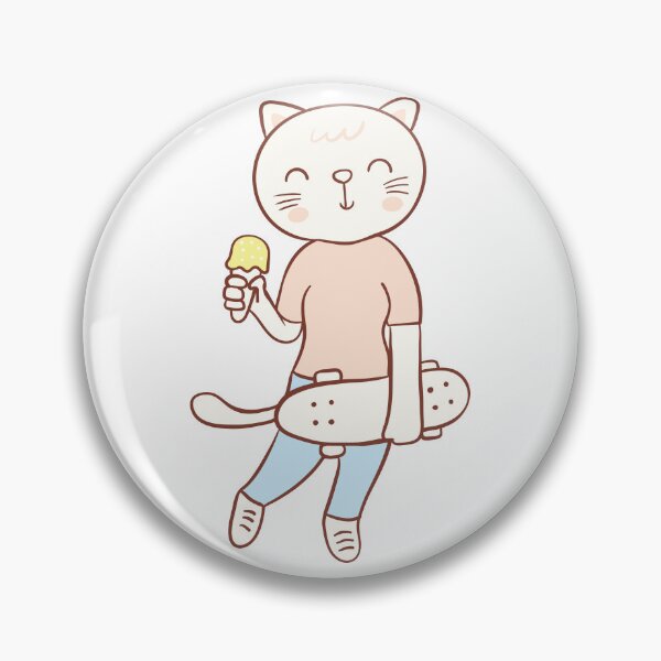 Item preview, Lindo gato con patineta designed and sold by Tiny-Love ⭐⭐⭐⭐⭐.