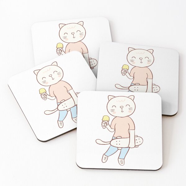 Item preview, Cute cat with skateboard designed and sold by Tiny-Love ⭐⭐⭐⭐⭐.