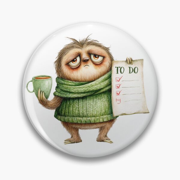 Item preview, Tired Sloth To Do List Funny Procrastination Sticker designed and sold by VikArt7.