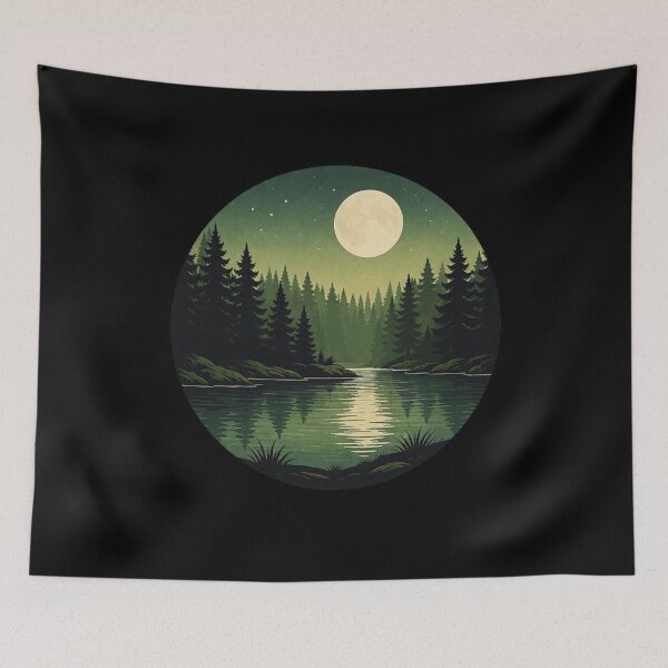 Item preview, vintage night forest art designed and sold by stikrusak.