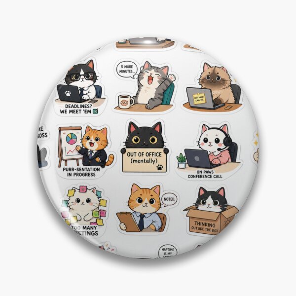 Item preview, Funny Cat Office Workers Sticker Pack designed and sold by FAZ-DESIGNS.