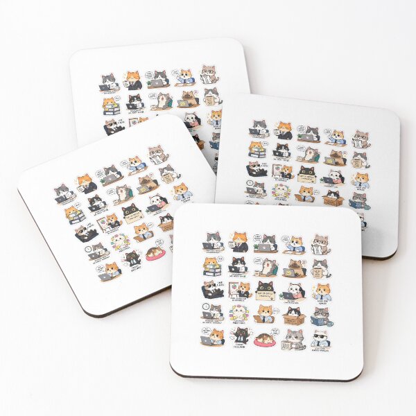 Item preview, Funny Cat Office Workers Sticker Pack designed and sold by FAZ-DESIGNS.