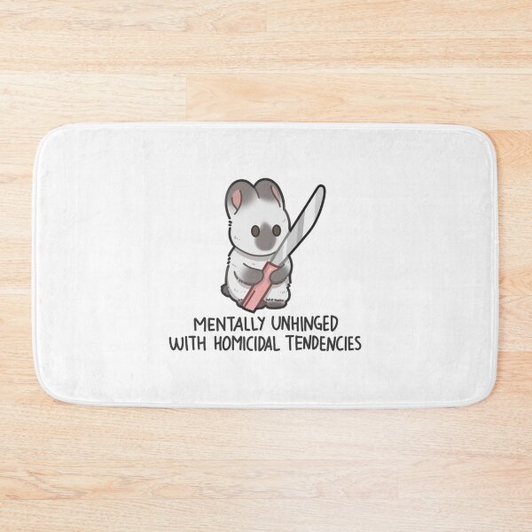 Item preview, Mentally Unhinged With Homicidal Tendencies Funny Rabbit Art designed and sold by DesertMoonArts.