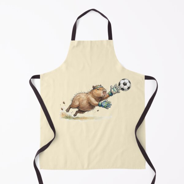 Item preview, Cute Watercolor Capybara Goalkeeper Flying Soccer Save Art designed and sold by BreezifyDesignStudio.