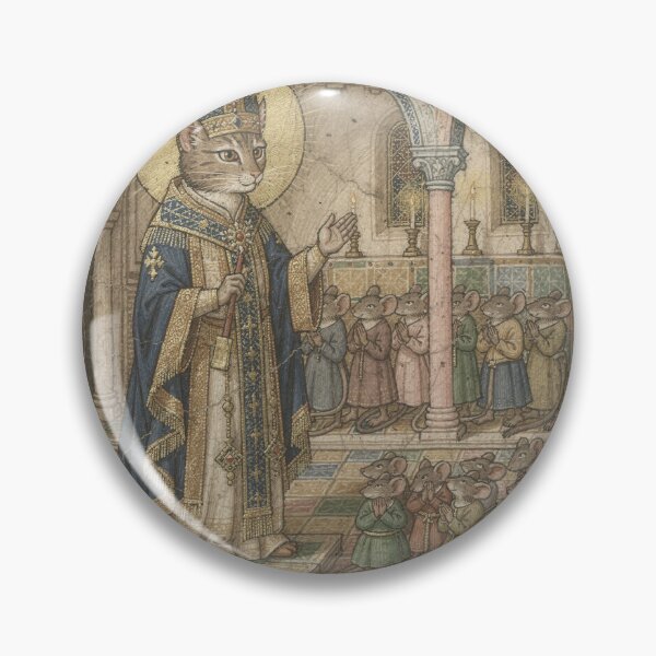 Item preview, Medieval Cat Bishop Blessing the Mice designed and sold by PictorialWhimsy.
