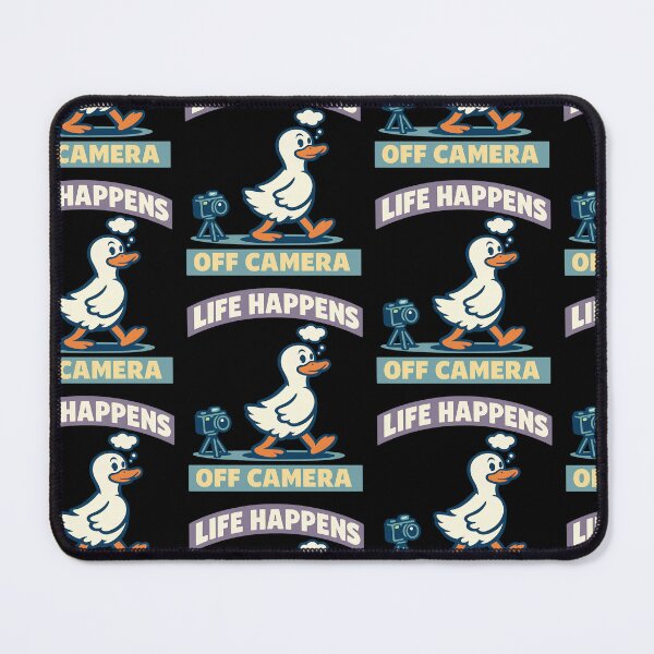 Item preview, Life Happens Off Camera Funny Content Creator Duck designed and sold by TeeTimeTreasure.