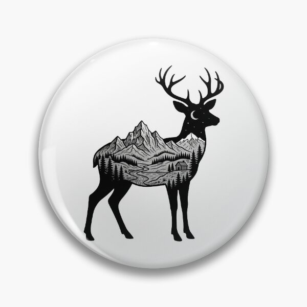 Item preview, Deer Mountain Negative Space Line Starry Art Boho Style designed and sold by Yellowriversss.