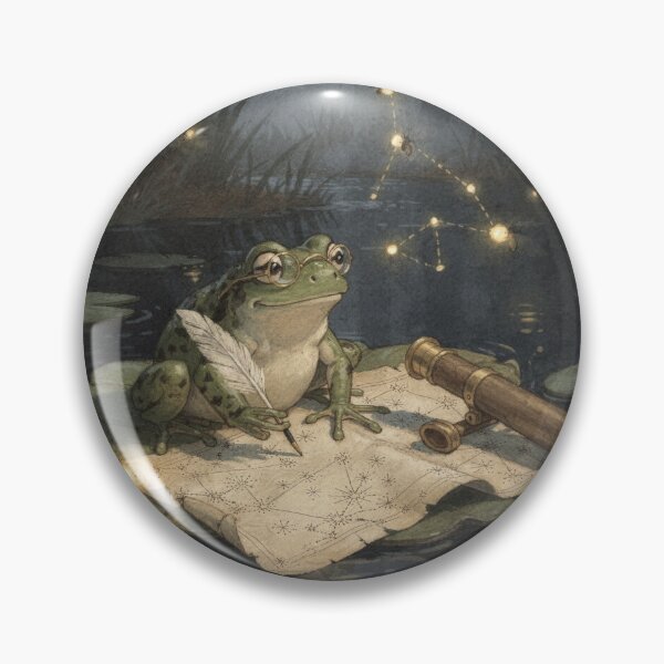 Item preview, Frog Astrologer Charting the Pond Stars designed and sold by PictorialWhimsy.