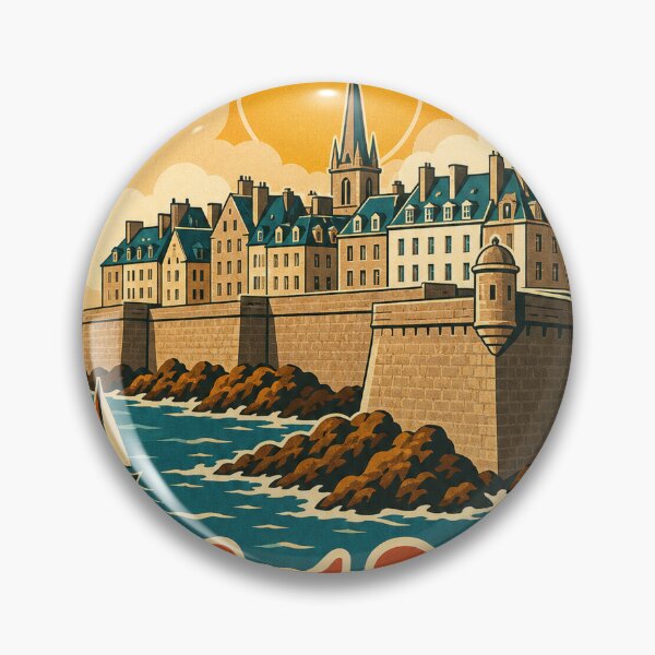 Item preview, Saint Malo France Travel Souvenir - Retro Illustration designed and sold by VisualArtsOasis.