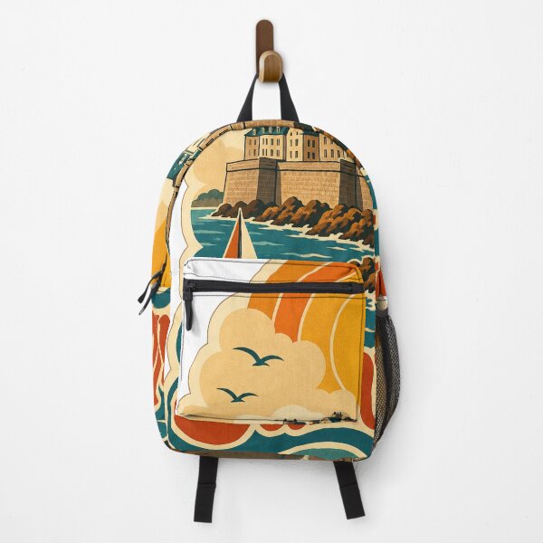 Item preview, Saint Malo France Travel Souvenir - Retro Illustration designed and sold by VisualArtsOasis.