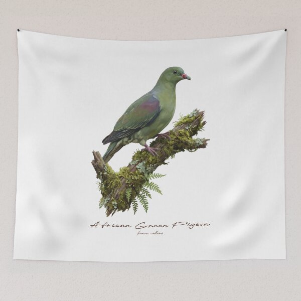 Item preview, African Green Pigeon on Mossy Tree designed and sold by Takeda-art.