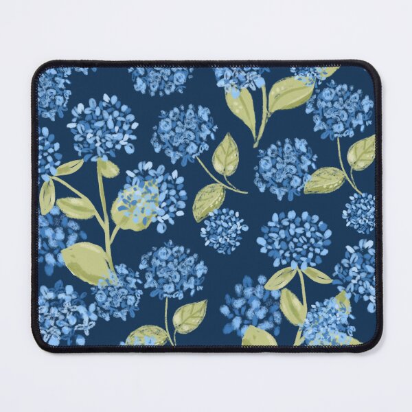 Item preview, Preppy Blue Hydrangea Floral on Navy Blue pattern designed and sold by aneladesigns.