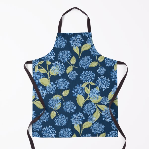 Item preview, Preppy Blue Hydrangea Floral on Navy Blue pattern designed and sold by aneladesigns.