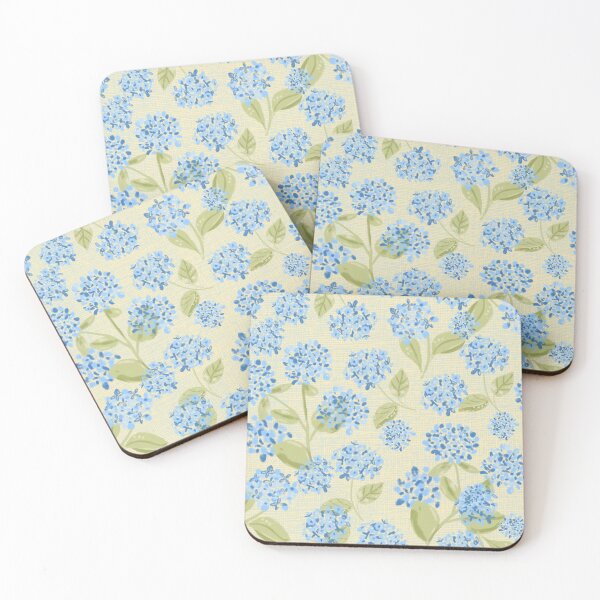 Item preview, Preppy Blue Hydrangea Floral on cream pattern designed and sold by aneladesigns.