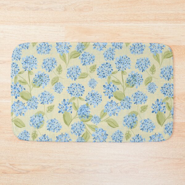 Item preview, Preppy Blue Hydrangea Floral on cream pattern designed and sold by aneladesigns.
