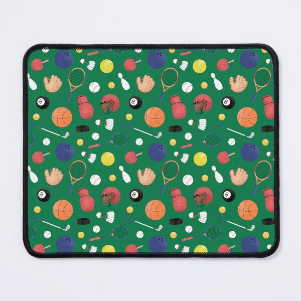 Item preview, Multi Sport Pattern Green Background Ball Games Equipment designed and sold by Zaya_art.