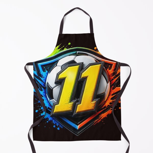 Item preview, Number 11 Football Champion Crest Neon Splash designed and sold by AgnesB77.