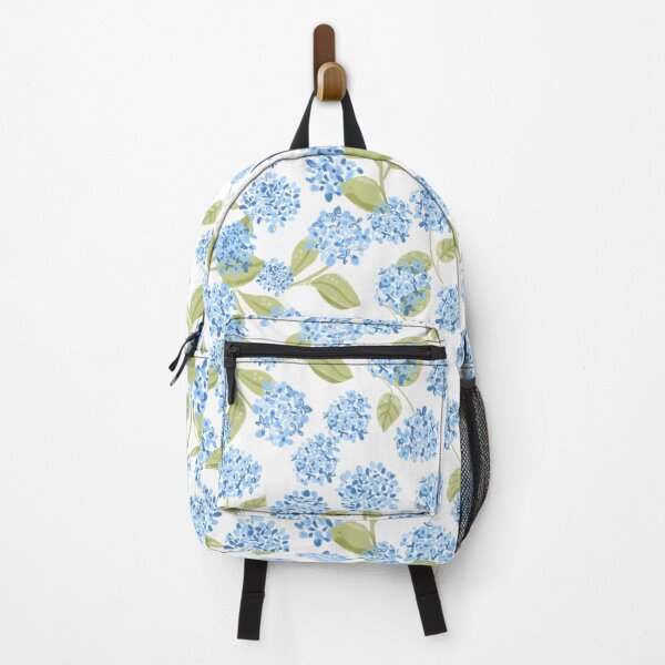 Item preview, Preppy Blue Hydrangea Floral on white pattern designed and sold by aneladesigns.