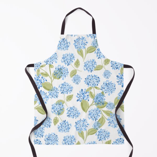Item preview, Preppy Blue Hydrangea Floral on white pattern designed and sold by aneladesigns.