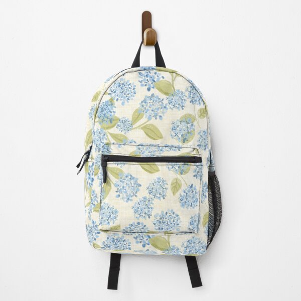Item preview, Preppy Blue Hydrangea Floral on beige pattern designed and sold by aneladesigns.