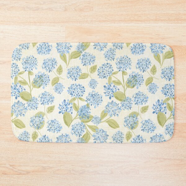 Item preview, Preppy Blue Hydrangea Floral on beige pattern designed and sold by aneladesigns.