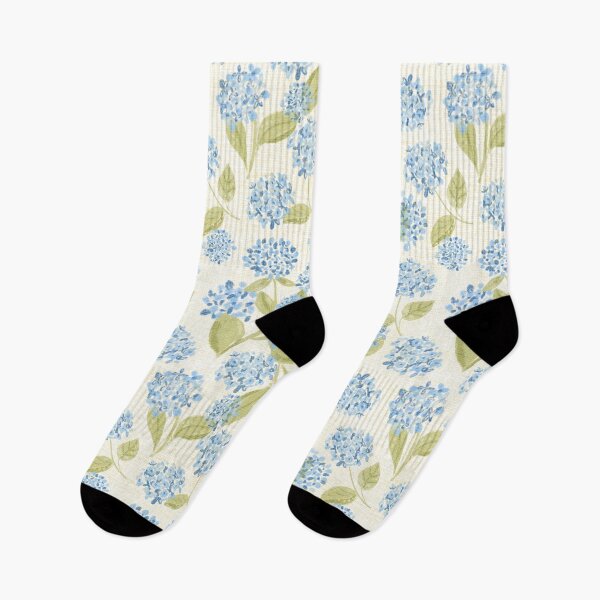 Item preview, Preppy Blue Hydrangea Floral on beige pattern designed and sold by aneladesigns.