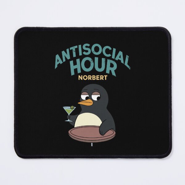 Item preview, Antisocial Hour - Funny Sarcastic Penguin Norbert Martini Dark Humor Cartoon Tee designed and sold by DONT ASK CLUB.