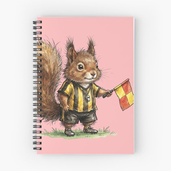 Item preview, Cute Watercolor Squirrel Assistant Referee with Linesman Flag Art designed and sold by BreezifyDesignStudio.