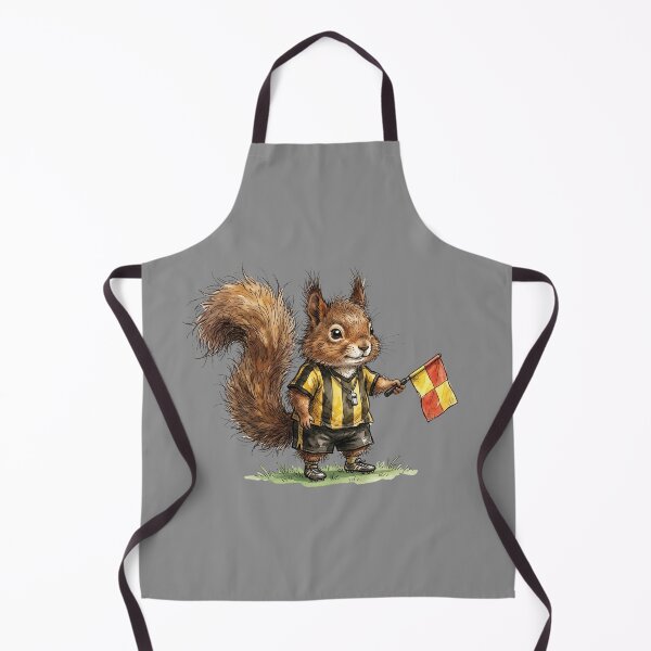 Item preview, Cute Watercolor Squirrel Assistant Referee with Linesman Flag Art designed and sold by BreezifyDesignStudio.