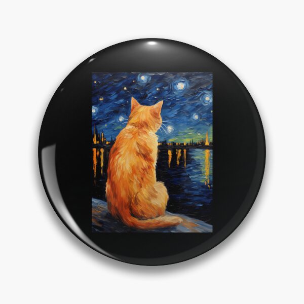 Item preview, Orange Tabby Cat Starry Night Vincent Van Gogh Pet  designed and sold by Littermin.