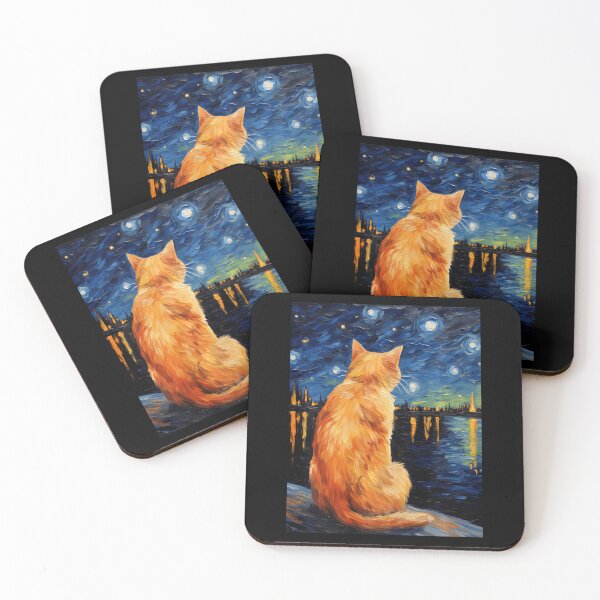 Item preview, Orange Tabby Cat Starry Night Vincent Van Gogh Pet  designed and sold by Littermin.