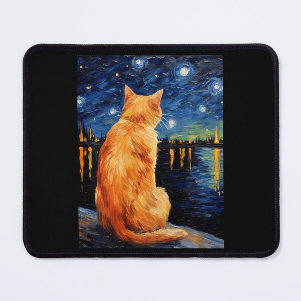 Item preview, Orange Tabby Cat Starry Night Vincent Van Gogh Pet designed and sold by Littermin.
