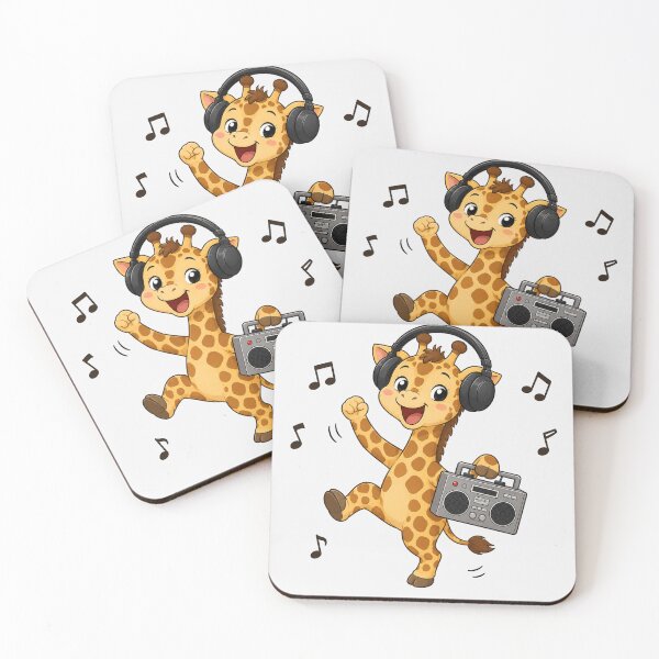 Item preview, Cute Giraffe Listening to Music Kawaii Retro Boombox designed and sold by Seculinator.