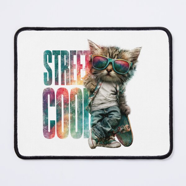 Item preview, Street cool cat skateboarder designed and sold by Tiny-Love ⭐⭐⭐⭐⭐.