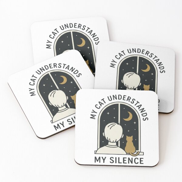 Item preview,  My Cat Understands My Silence Night Window Vintry Off designed and sold by VintryOff.